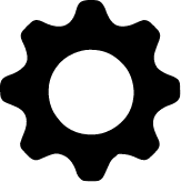 Black cogwheel icon